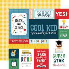 First Day Of School - Echo Park - Double-Sided Cardstock 12"X12" - Multi Journaling Cards