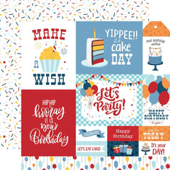Birthday Boy - Echo Park - Double-Sided Cardstock 12"X12" - Multi Journaling Cards