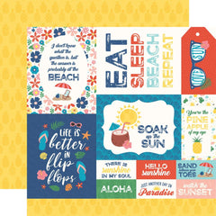 Endless Summer - Echo Park - Double-Sided Cardstock 12"X12" -  Multi Journaling Cards