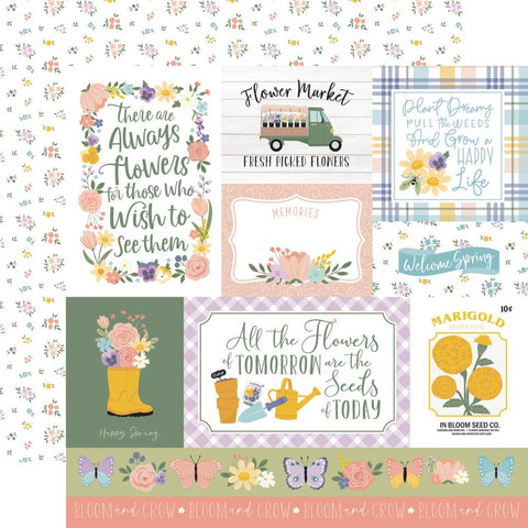 It's Spring Time - Echo Park - Double-Sided Cardstock 12"X12" - Multi Journaling Cards