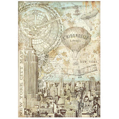 Sir Vagabond Aviator - Stamperia - A4 Rice Paper - New York City Map (4700)