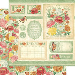 Flower Market - Graphic45 - Double-Sided Cardstock 12"X12" - November