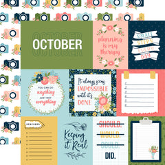 Day In The Life No. 2  - Echo Park - Double-Sided Cardstock 12"X12" - October