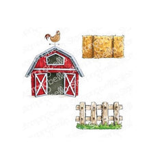 Stamping Bella - Cling Stamps - Oddball Barn, Hay And Fence