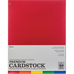 Darice Value Pack Smooth Cardstock 8.5"X11" 50/Pkg - Over The Rainbow Assortment
