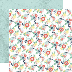 Away We Go - Echo Park - Double-Sided Cardstock 12"X12" -  Paradise Floral
