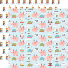 Birthday Girl  - Echo Park - Double-Sided Cardstock 12"X12" - Party Animals