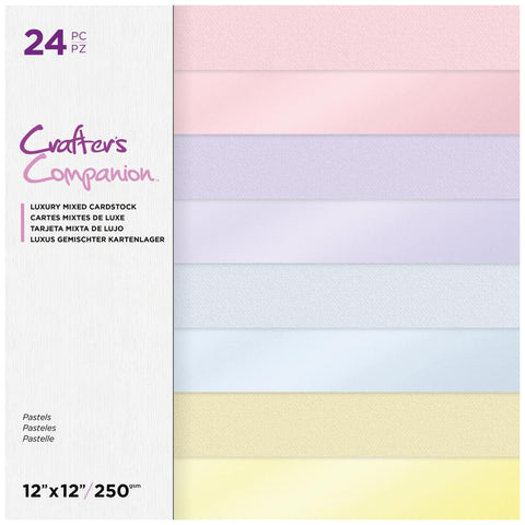 Crafter's Companion - Mixed Cardstock Pad 12"X12" 24/Pkg - Pastels (1578)