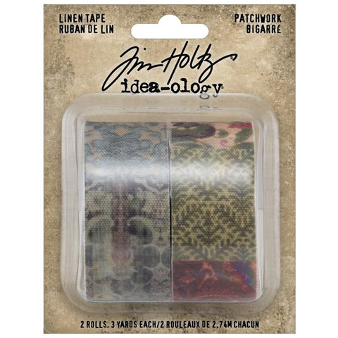 Tim Holtz - Idea-Ology - Linen Tape 1"X3yd 2/Pkg - Patchwork (2309)