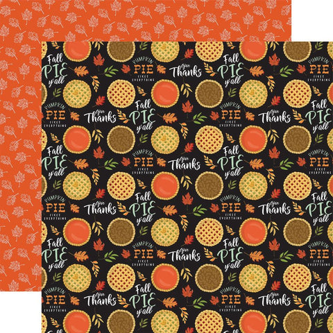 Welcome Autumn - Carta Bella - Double-Sided Cardstock 12"X12" - Perfect Pie