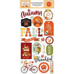 Welcome Autumn - Carta Bella - Chipboard 6"X13" - Phrases