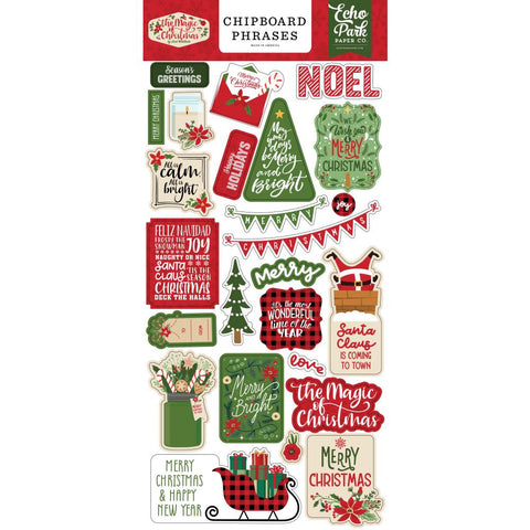 The Magic Of Christmas - Echo Park - Chipboard 6"X13" - Phrases
