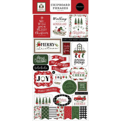 Home For Christmas - Carta Bella - Chipboard 6"X13" - Phrases