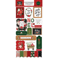 Happy Christmas - Carta Bella - Chipboard 6"X13" - Phrases