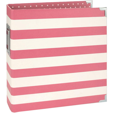 Simple Stories - Sn@p! Designer Binder 6"X8" - Pink Stripe