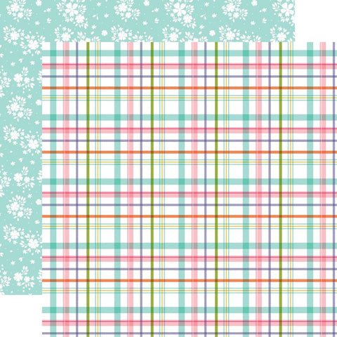 All About A Girl - Echo Park - Double-Sided Cardstock 12"X12" - Playful Plaid