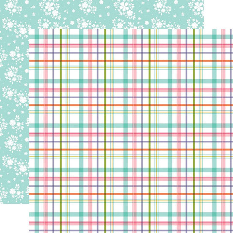 All About A Girl - Echo Park - Double-Sided Cardstock 12"X12" - Playful Plaid
