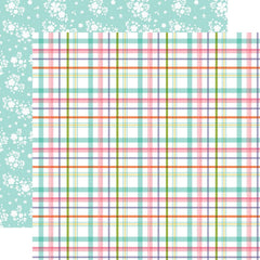 All About A Girl - Echo Park - Double-Sided Cardstock 12"X12" - Playful Plaid