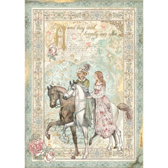 Sleeping Beauty - Stamperia - Rice Paper Sheet A4 - Prince On Horse (4575)