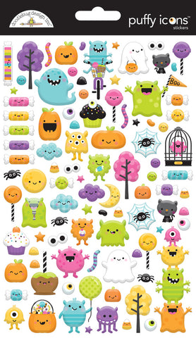Monster Madness - Doodlebug - Puffy Icons Stickers