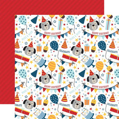Birthday Boy - Echo Park - Double-Sided Cardstock 12"X12" -  Puppy Party