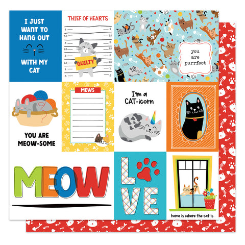 Meow - PhotoPlay - 12"x12" Double-sided Patterned Paper - Purrfect