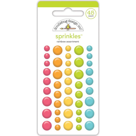 Over the Rainbow - Doodlebug - Sprinkles Adhesive Enamel Dots - Rainbow Assortment