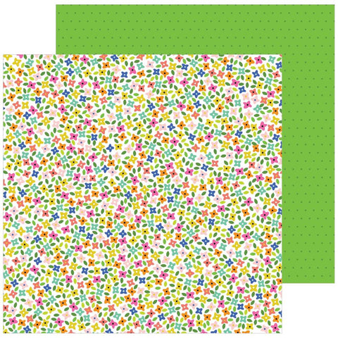 Pebbles - Live Life Happy - Double-Sided Cardstock 12"X12" - Rainbow Blossoms