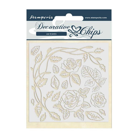Passion - Stamperia - Decorative Chips 5.5"X5.5" - Roses (4096)