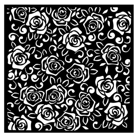 Rose Parfum - Stamperia  -  Stencil 7"X7" - Roses Pattern (5696)