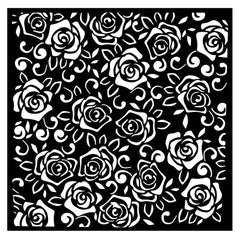Rose Parfum - Stamperia  -  Stencil 7"X7" - Roses Pattern (5696)