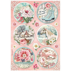Sweet Winter - Stamperia - A4 Rice Paper - Rounds (4859)