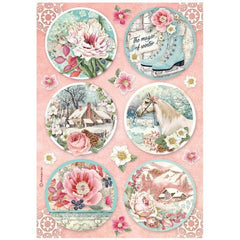 Sweet Winter - Stamperia - A4 Rice Paper - Rounds (4859)
