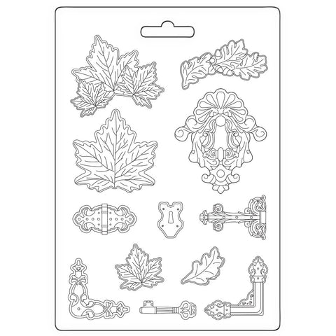 Magic Forest - Stamperia - A4 Soft Mould - Leaves, Locks (6624)