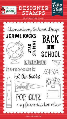 First Day Of School - Echo Park - Clear Stamp - School Rocks
