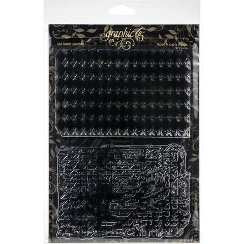 Graphic 45 - Staples Stamps - Script & Argyle