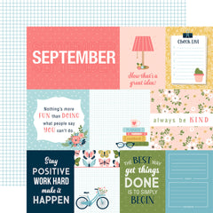 Day In The Life No. 2  - Echo Park - Double-Sided Cardstock 12"X12" - September