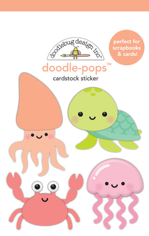 Seaside Summer - Doodlebug - Doodle-pops 3D Cardstock Sticker - Shore is Fun