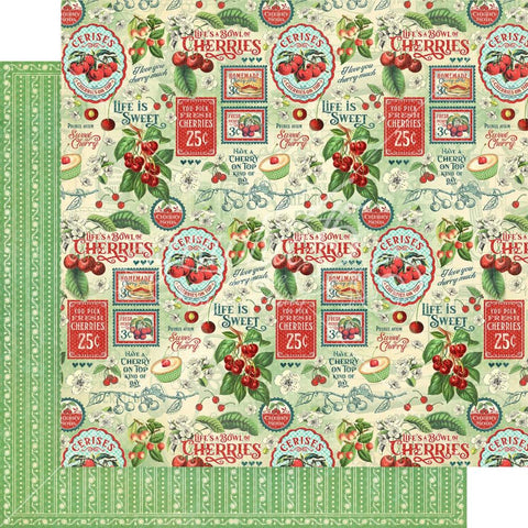Life's A Bowl Of Cherries - Graphic45 - Double-Sided Cardstock 12"X12" -  Simply Sweet