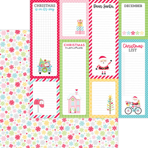 Candy Cane Lane - Doodlebug - Double-Sided Cardstock 12"X12" - Snow Bright