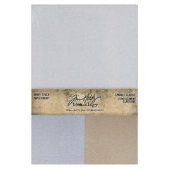 Tim Holtz - Idea-Ology - Kraft-Stock Cardstock Pad 6"X9" 18/Pkg - Sparkle Classic (3153)