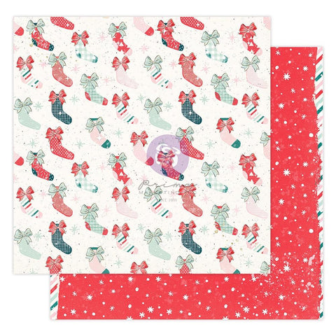Candy Cane Lane - Prima Marketing - Double-Sided Cardstock 12"X12" - Sparkling Christmas