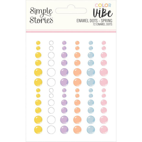 Simple Stories - Color Vibe - Enamel Dots Embellishments 72/Pkg - Spring