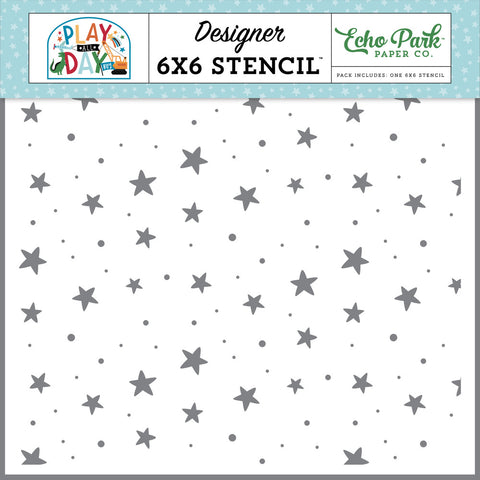 Play All Day Boy - Echo Park - 6"x6" Stencil - Star Bright