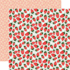 Homemade (2022) - Carta Bella - Double-Sided Cardstock 12"X12" - Strawberries