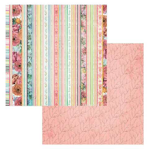 Willow & Sage - BoBunny - Double-Sided Cardstock 12"X12" - Stripe