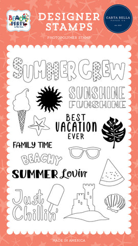 Beach Party - Carta Bella - Clear Stamp - Summer Crew