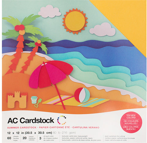 American Crafts - Cardstock Pack 12"X12" 60/Pkg - Summer (9884)