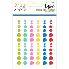 Simple Stories - Color Vibe - Enamel Dots Embellishments 72/Pkg - Summer