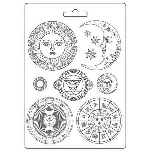 Cosmos Infinity - Stamperia - A5 Soft Mould - Sun and Moon (5108)